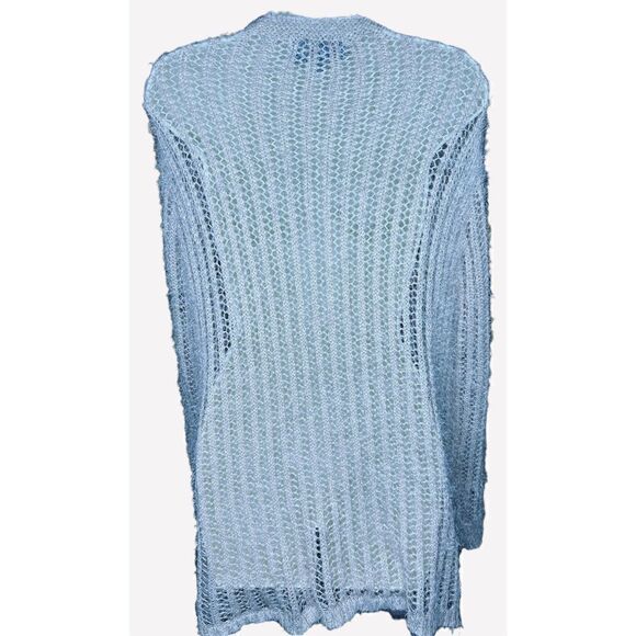 Anthropologie Sunday in Brooklyn Blush Pink Eyelash Open Front Cardigan Size Med - Picture 3 of 6